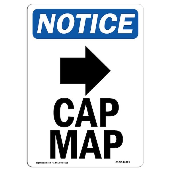 Safety Sign, OSHA Notice, 5" Height, Cap Mag (Right Arrow) Sign With Symbol, Portrait, 10PK